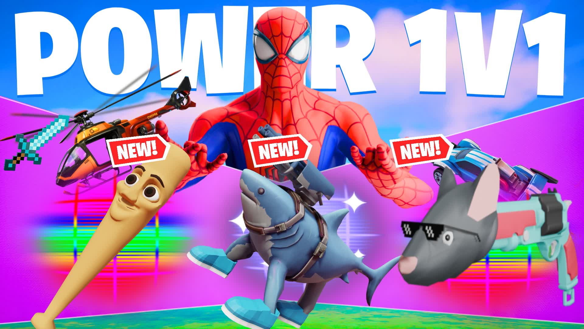 POWER 1V1 - All Weapons & New Secrets