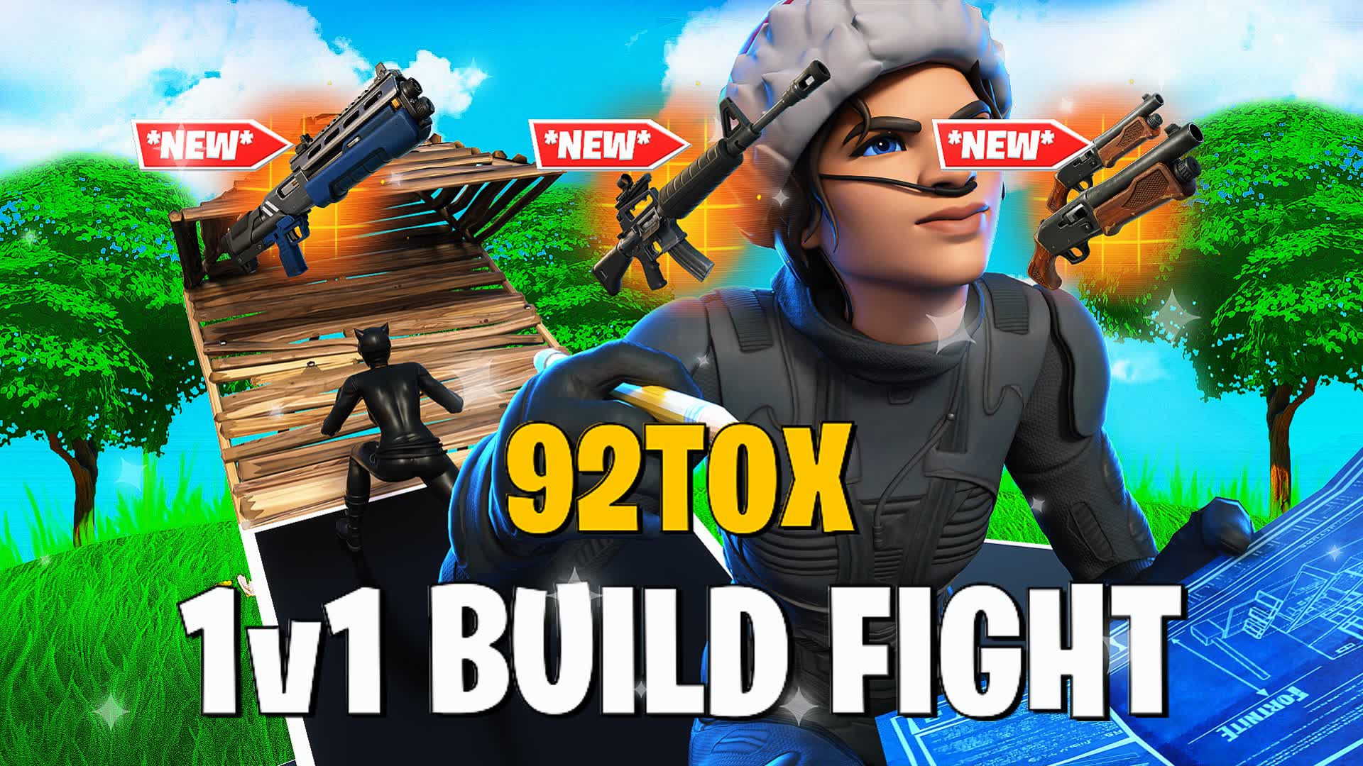 *NEW GUNS* 1V1 BUILD FIGHT 92TOX 👑
