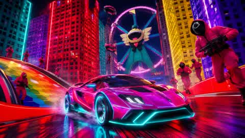 SUPER CAR GAME - COLORFUL BUILDINGS