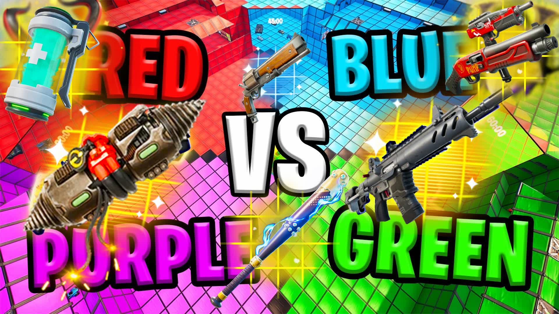 😎CRAZY RED vs BLUE vs GREEN vs PURPLE ⭐