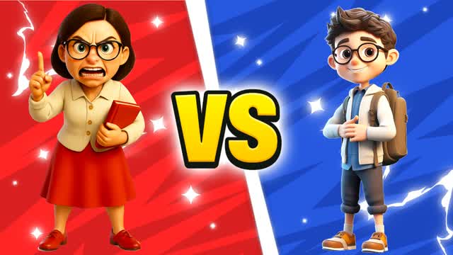 TEACHER VS STUDENT RED VS BLUE 🔴🔵