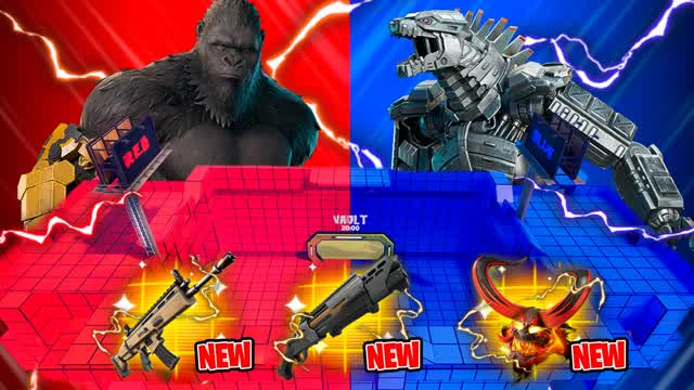 KONG VS MECHAGODZILLA - RED VS BLUE 🔴🔵
