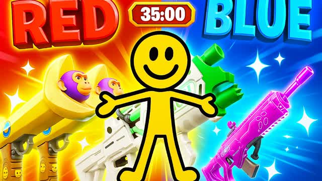 MEGA CRAZY 赤対青🔵🔴 3049-8841-6435 by sasha3kk - フォートナイト