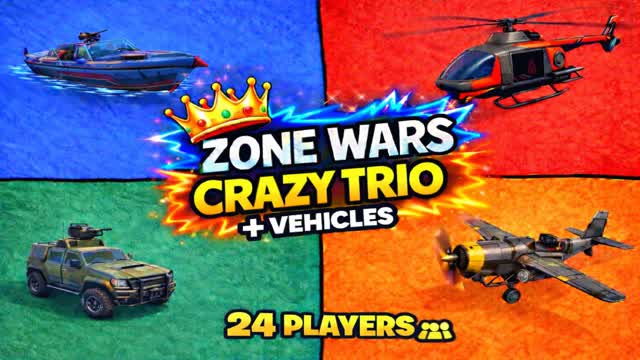 👑 ZONE WARS CRAZY TRIO + VEHICLES 👑