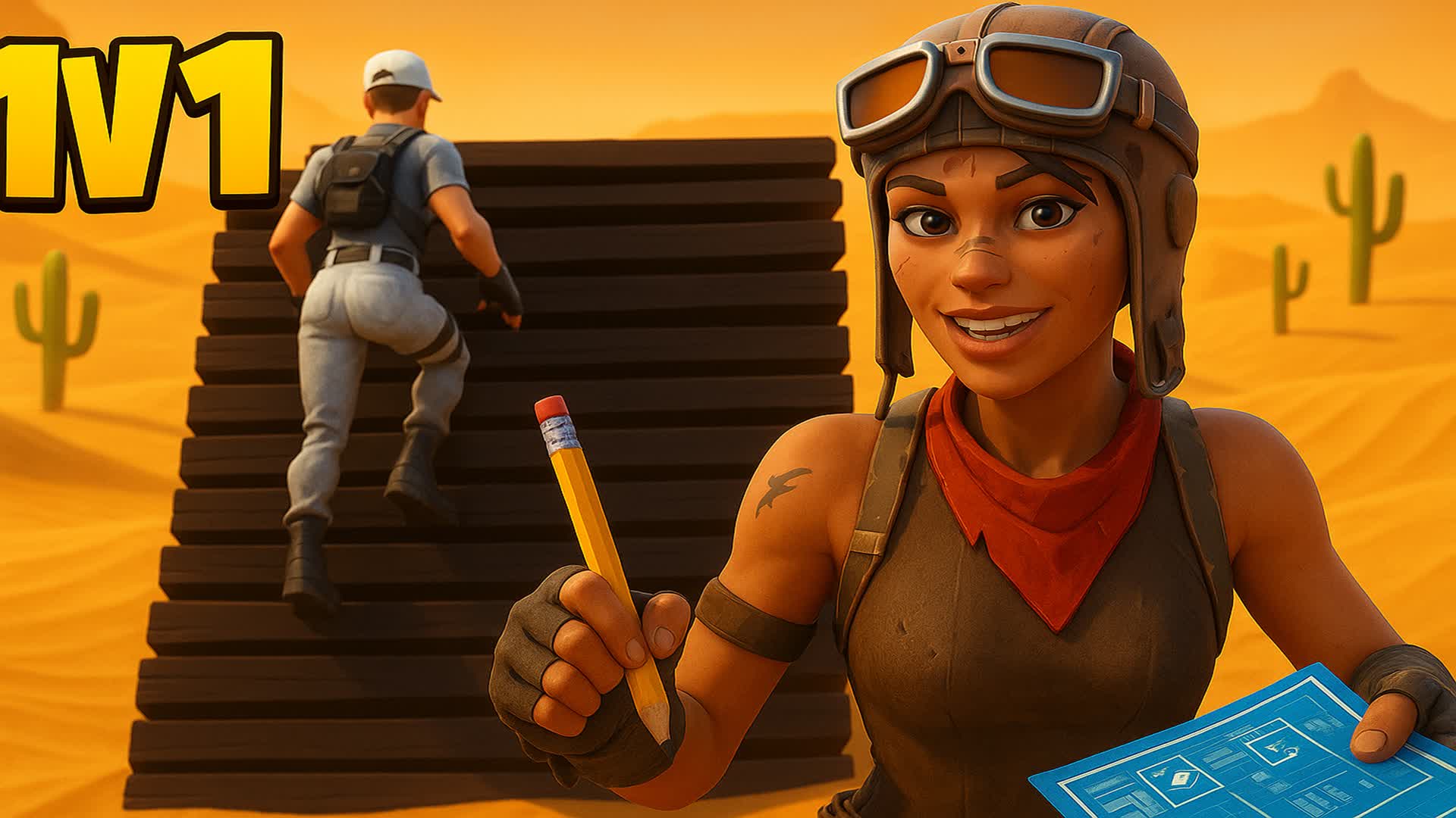1v1 Build Fight dans le Désert