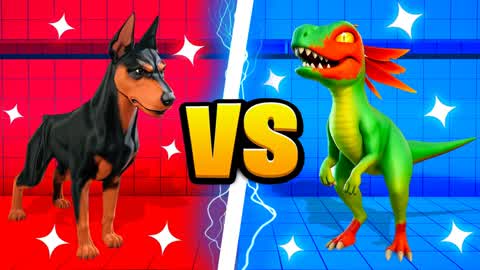 DOG VS DINOSAUR - RED VS BLUE 2🔴🔵