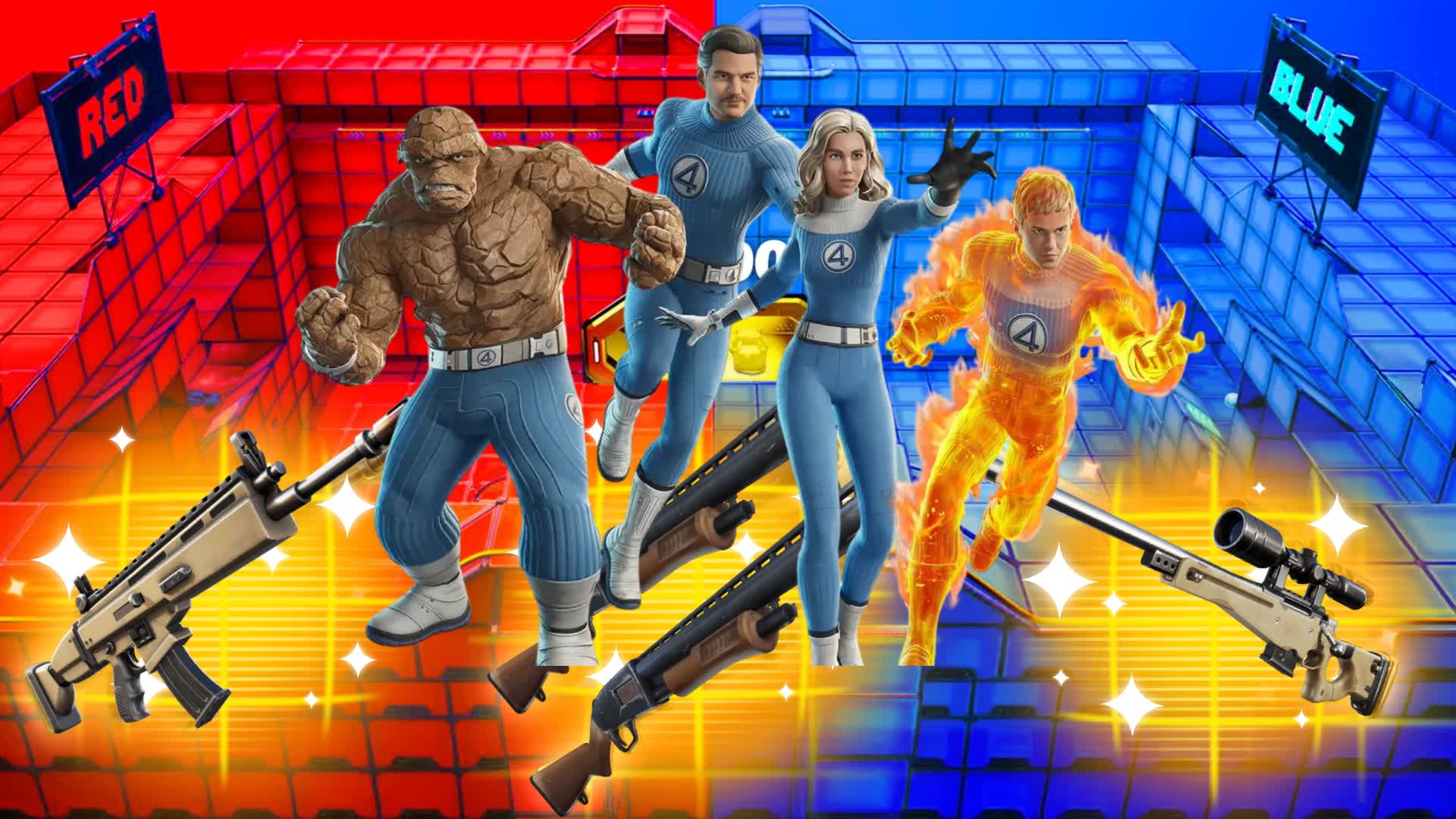 FANTASTIC FOUR RED VS BLUE HERO 🔴🔵