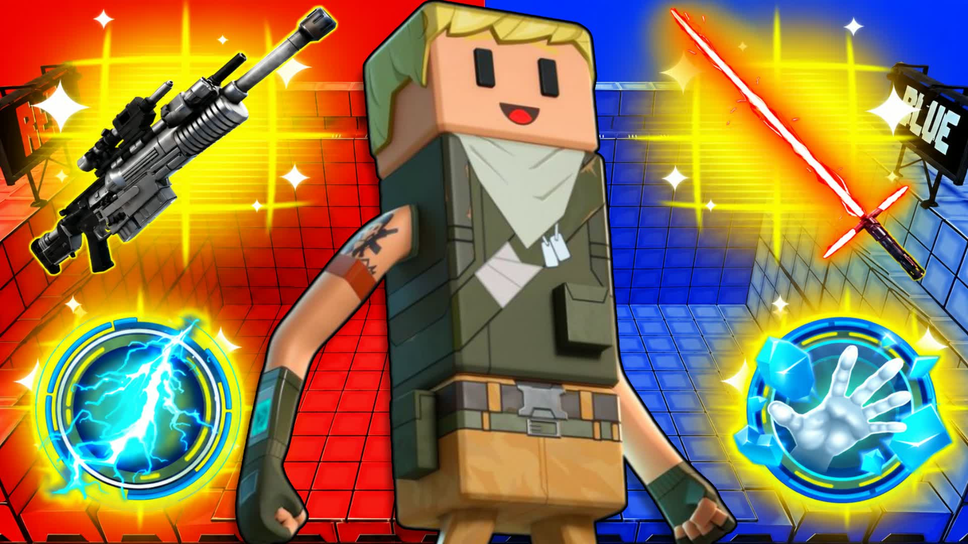 SIMPLE RED VS BLUE STAR WARS
