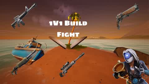 1vs1 Build Fight 🎮at the beach🏖️