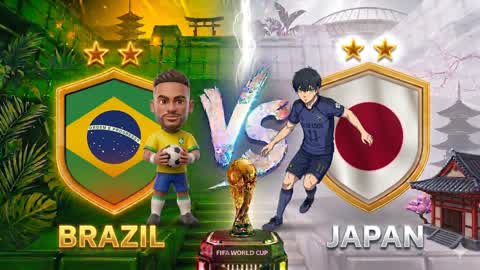 BRAZIL VS JAPAN FOOTBALL WORLD CUP🔴🔵