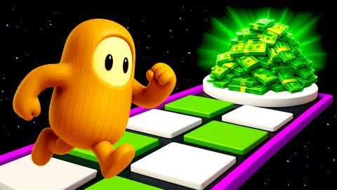 🌈FALL GUYS MEME PARKOUR: GLASS BRIDGE👑