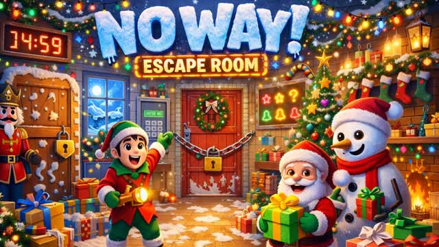 ❄️⛄🎄🎁 NO WAY! 🎁🎄⛄❄️  ESCAPE ROOM 🧠