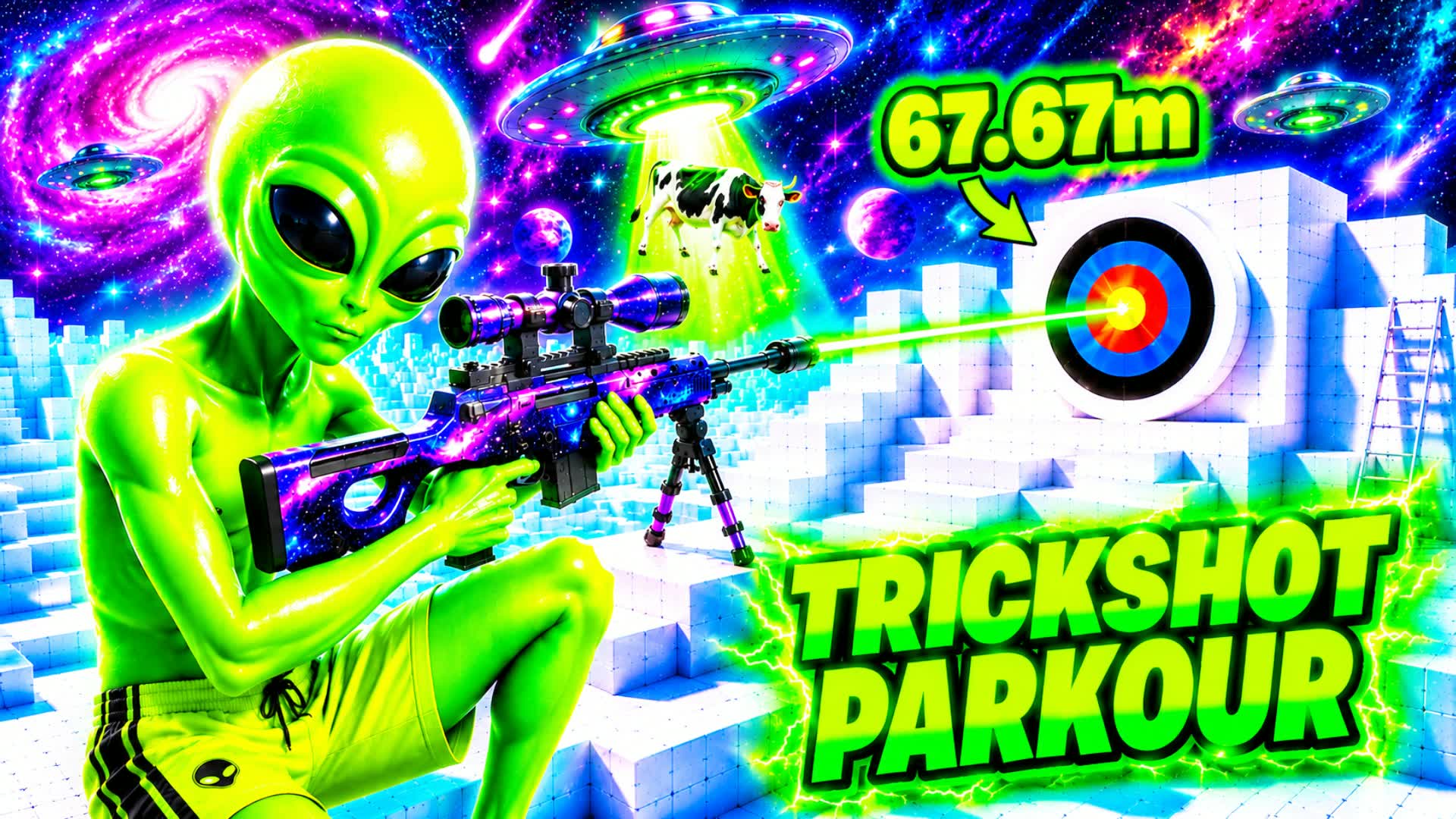 🎯👽UNC ALIEN TRICKSHOT PARKOUR 👽