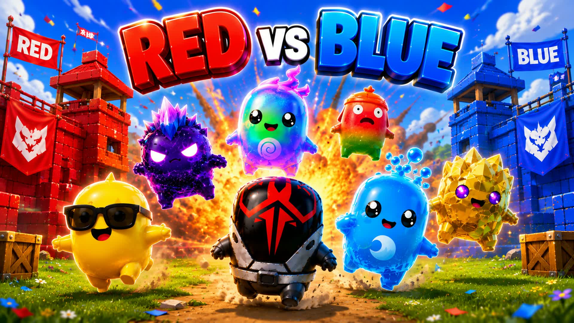 🏆 RED vs BLUE Endless Battles 🌈