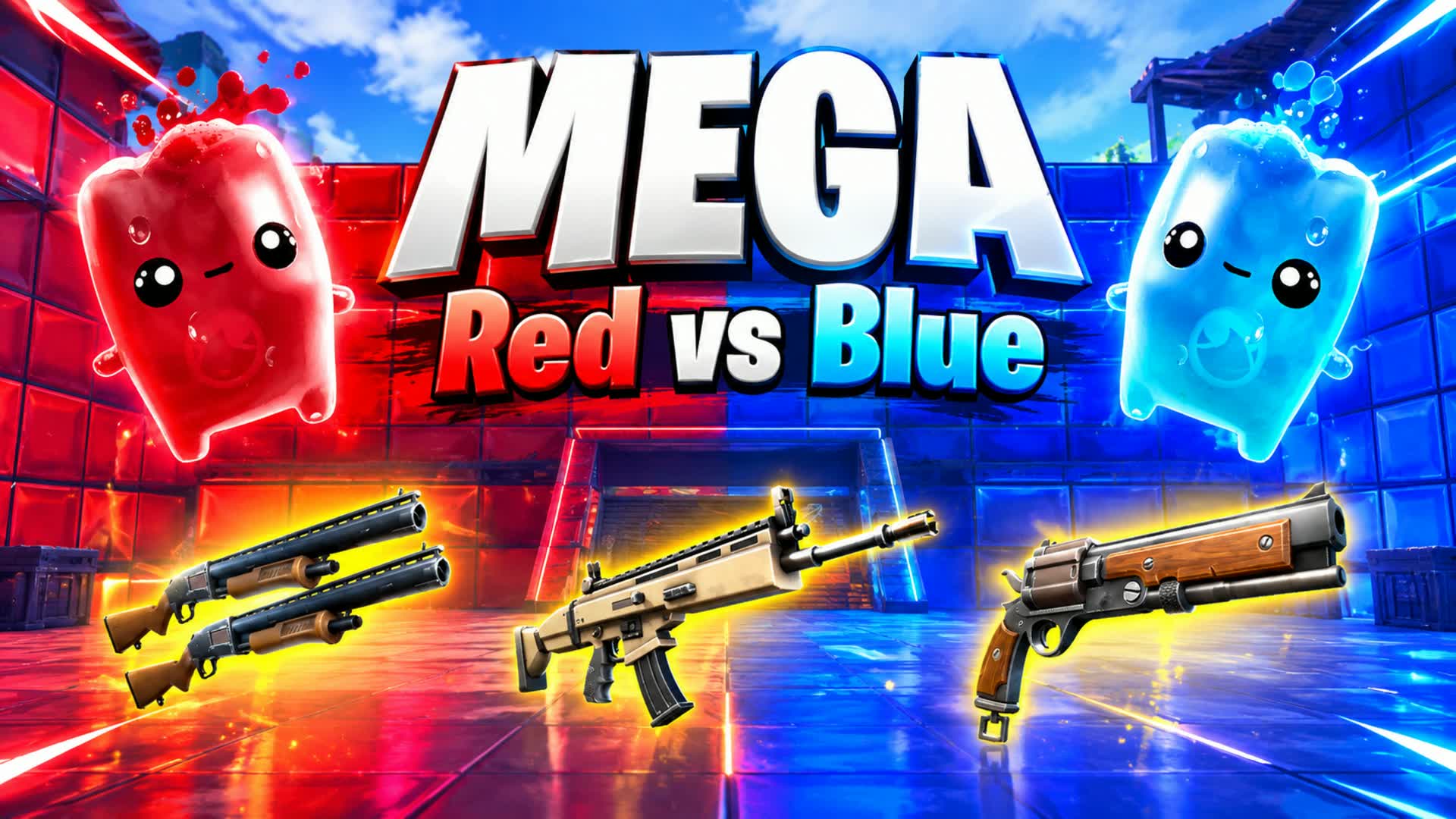 MEGA RED VS BLUE ๐ด๐ต ALL GUNS & POWERS