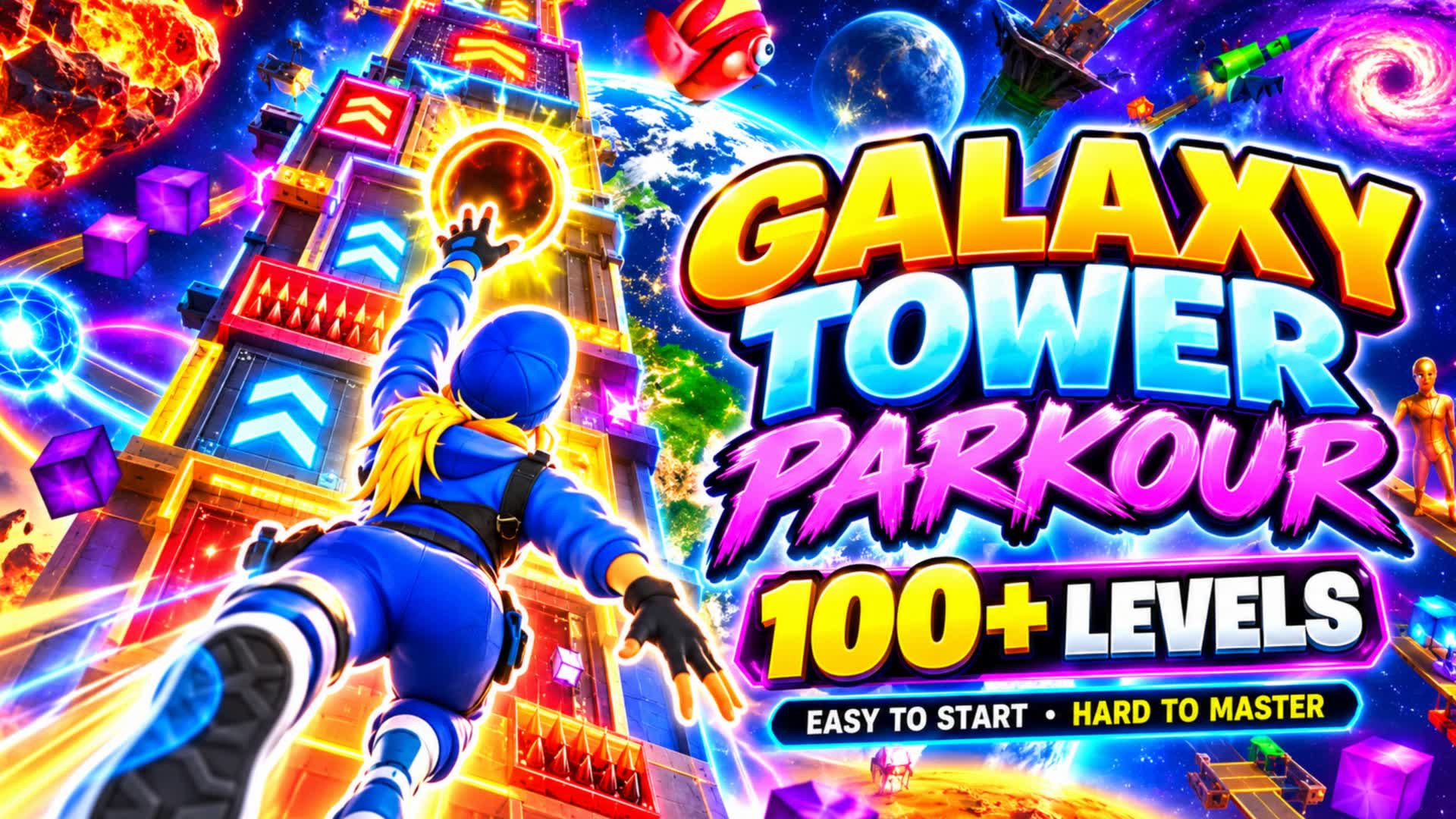 GALAXY TOWER PARKOUR 🚀 100+ LEVELS