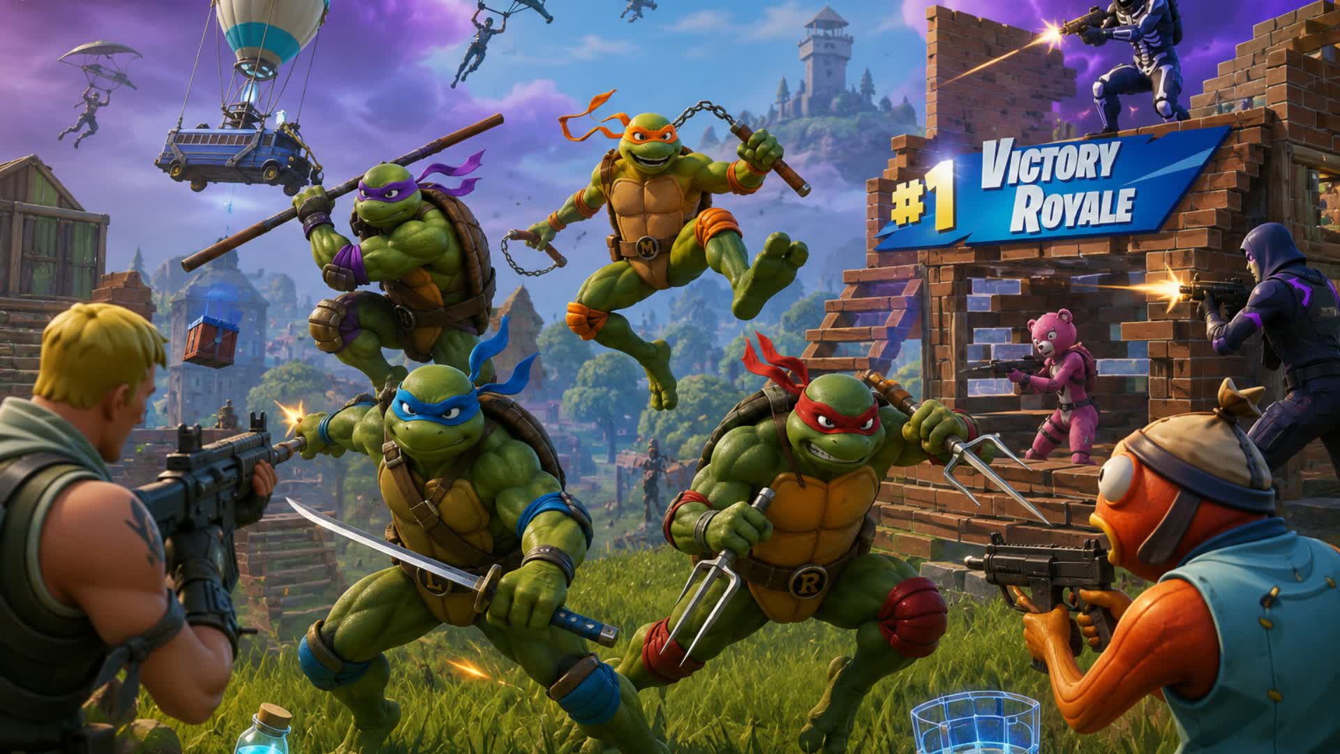 TMNT 1v1 BUILD FIGHTS