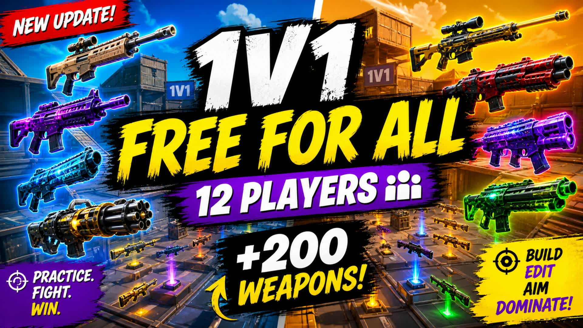 FREE FOR ALL 1V1 – UP TO 12 PLAYERS