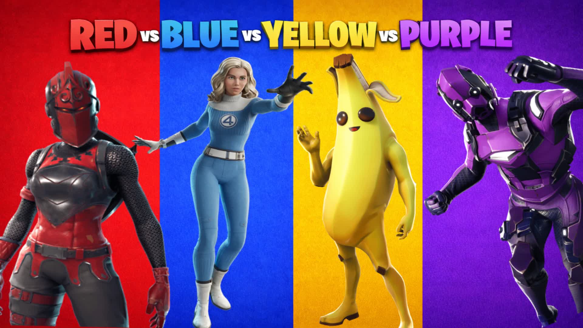 MEGA RED VS BLUE VS YELLOW VS PURPLE