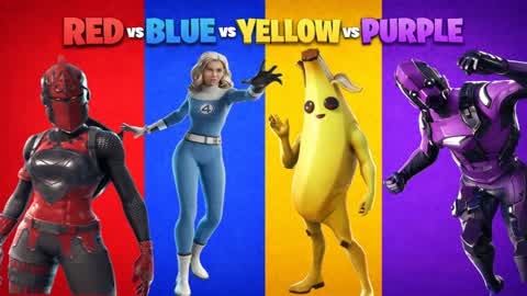 MEGA RED VS BLUE VS YELLOW VS PURPLE