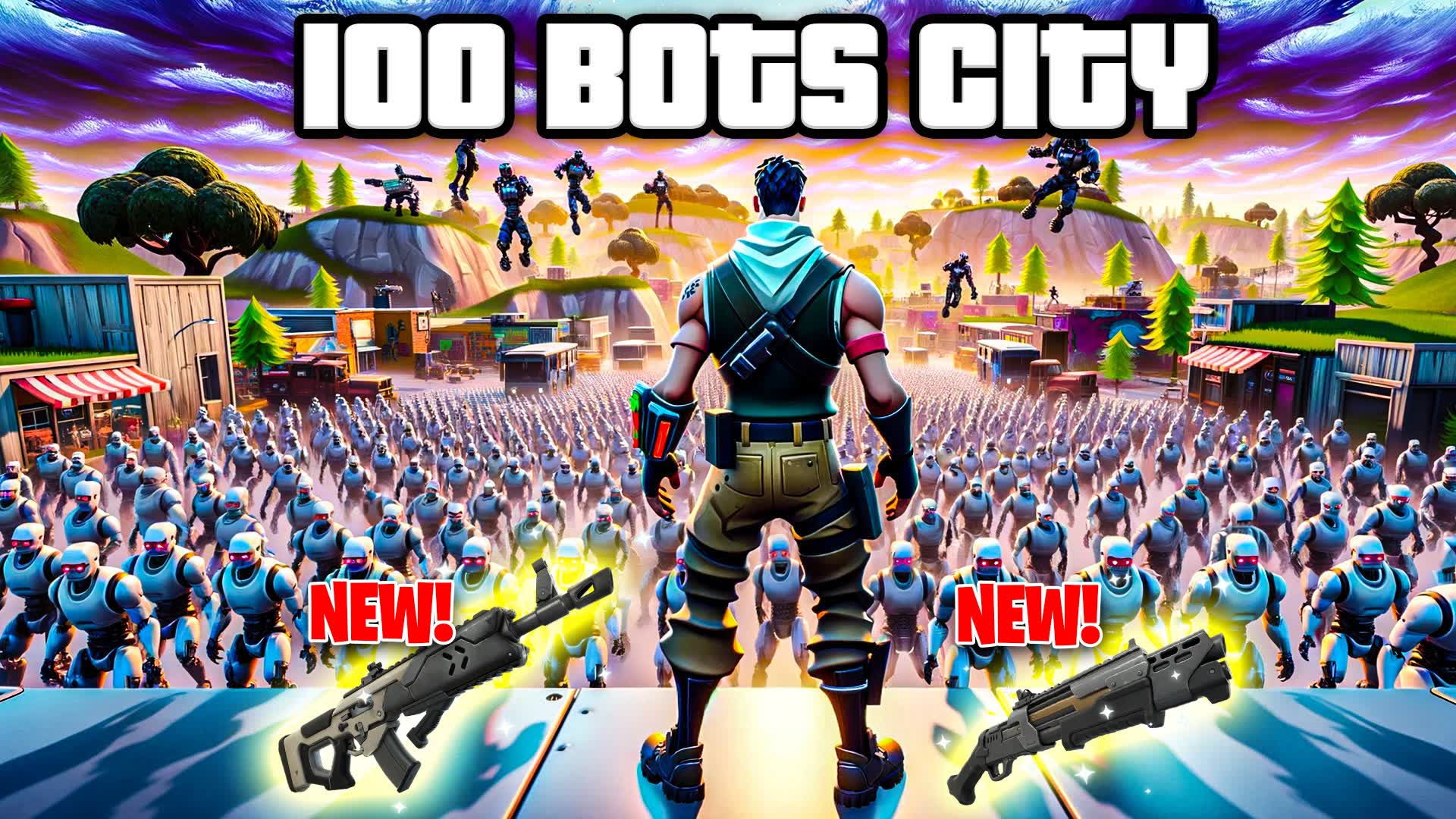 🧨1 vs 100 BOTS CITY - FFA ALL WEAPONS