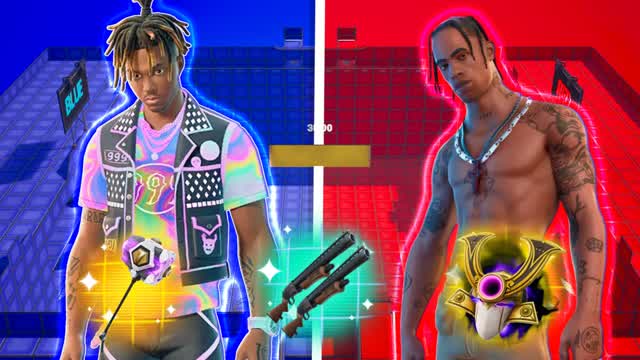 JUICE WRLD VS TRAVIS 🔴🔵 HEROES RVB FFA