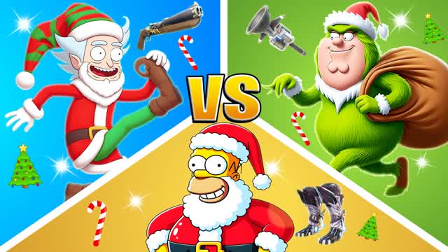 PETER GRINCH VS SANTA SIMPSN VS ELF RICK