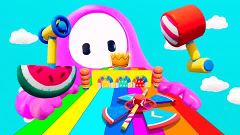 👑 FALL GUYS 100+ LEVELS PARKOUR OBBY 🌈