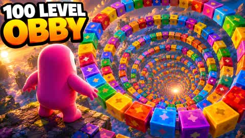 🌈EXTREME 100+ SPIRAL OBBY / FALL GUYS
