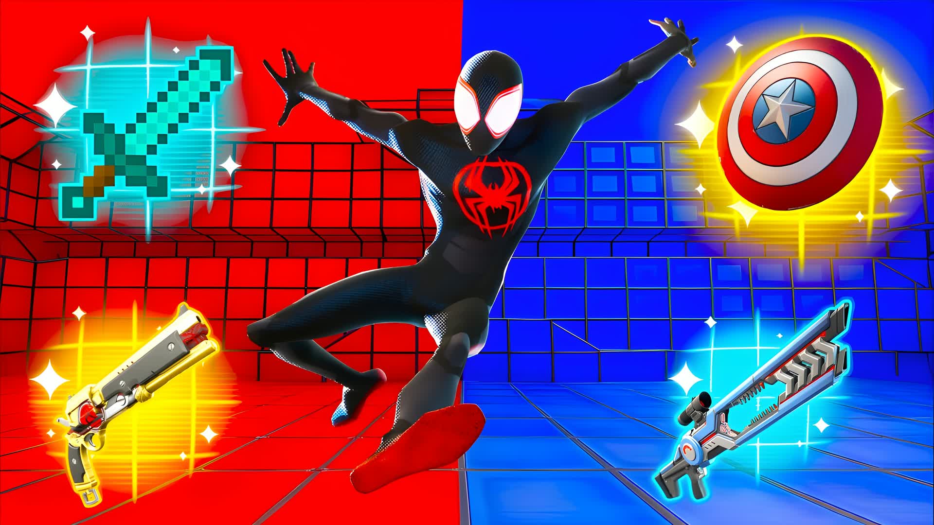 MEGA CRAZY RED VS BLUE🔴🔵 SPIDERMAN