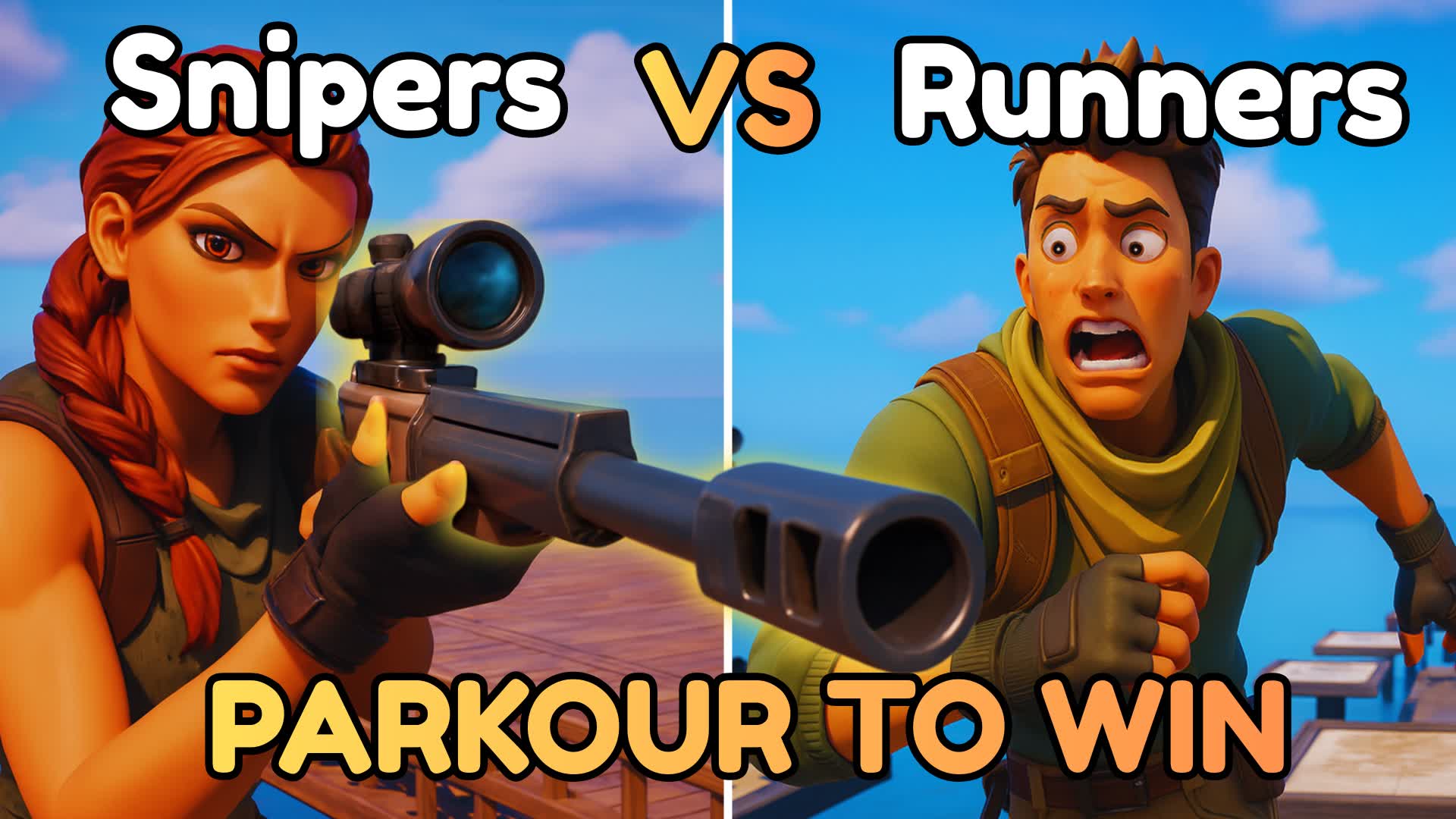 Snipers vs Runners Parkour to win