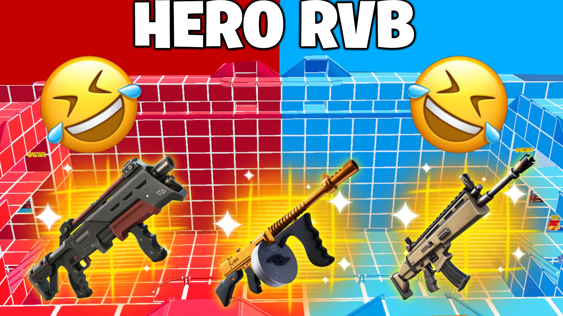 MEGA HERO RED VS BLUE 🔴🔵 (EVERY GUN)