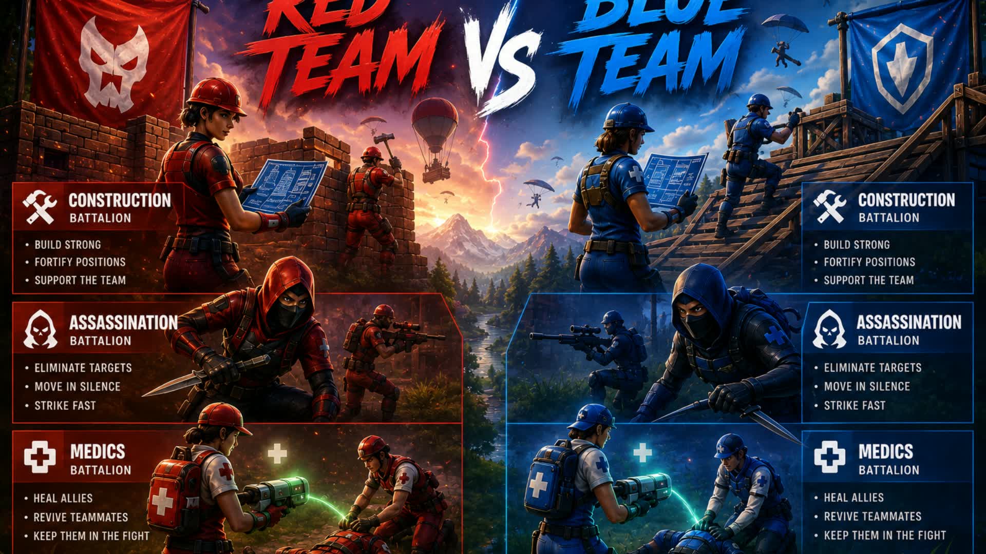 TEAM RED VS TEAM BLEU