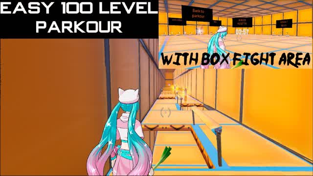 EASY 100 LEVEL PARKOUR W/ BOX FIGHT AREA