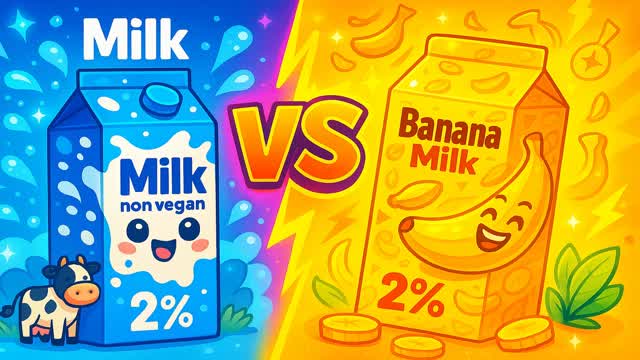 🔵MILK VS BANANA MILK🟡