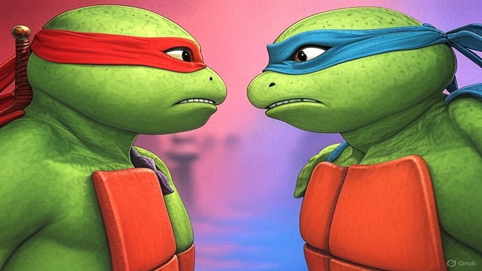 TMNT weapons only RED vs BLUE