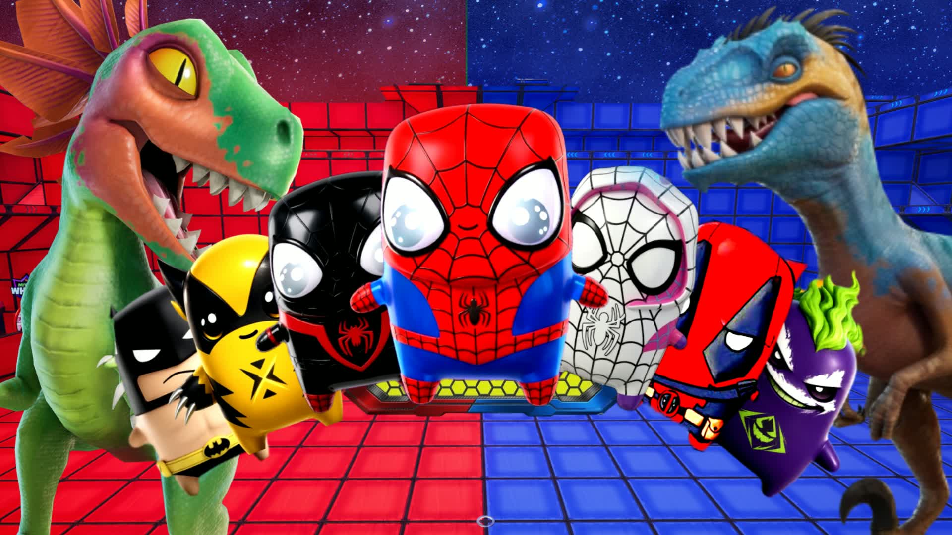 GHOST SPIDER RED VS BLUE