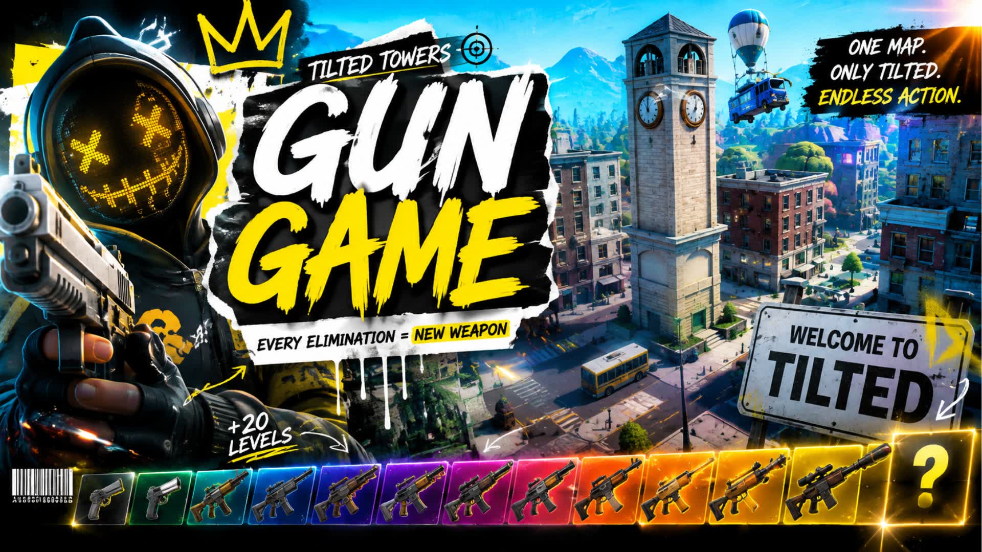 TILTED TOWERS GUN GAME