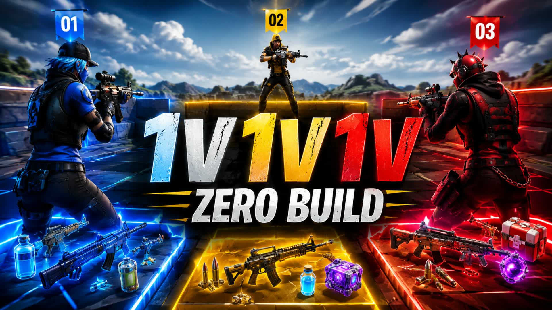 ⚡1v1v1v1 Zero Build⚡