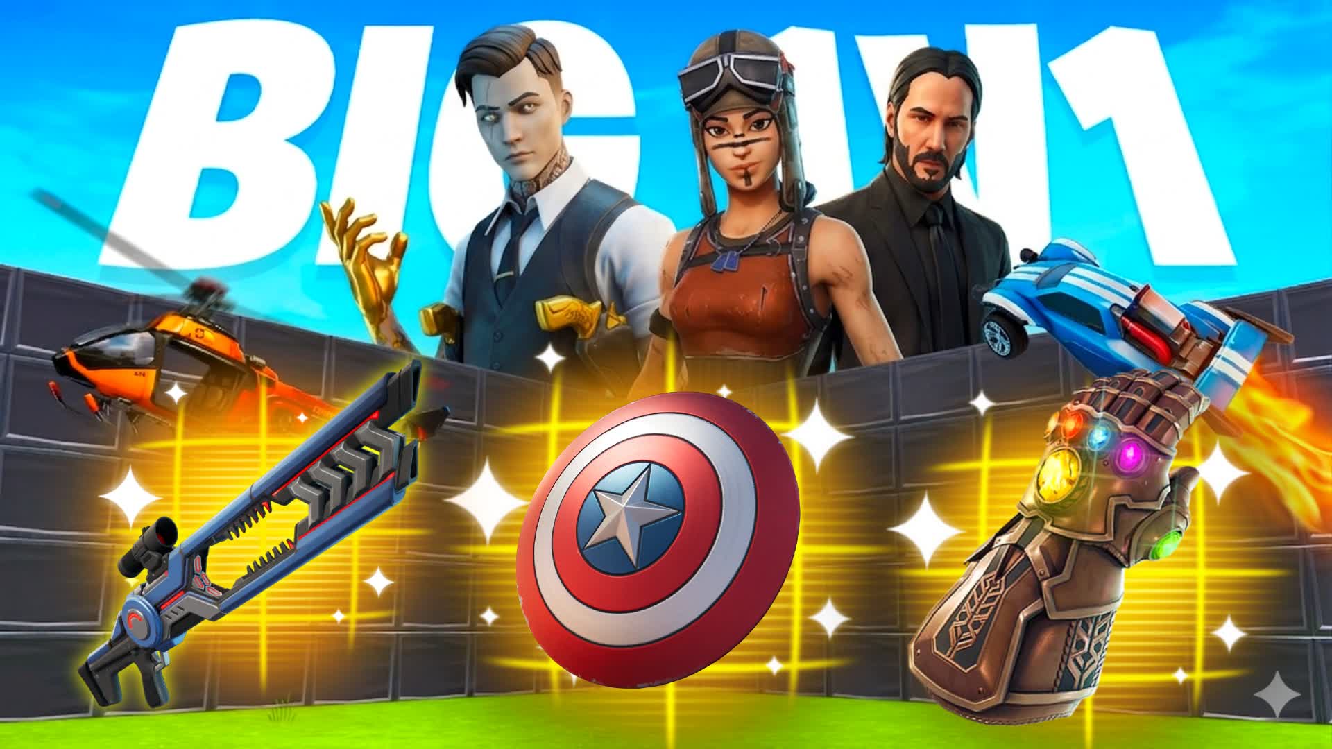 MEGA CRAZY 1V1 FFA - ALL GUNS & RIDES