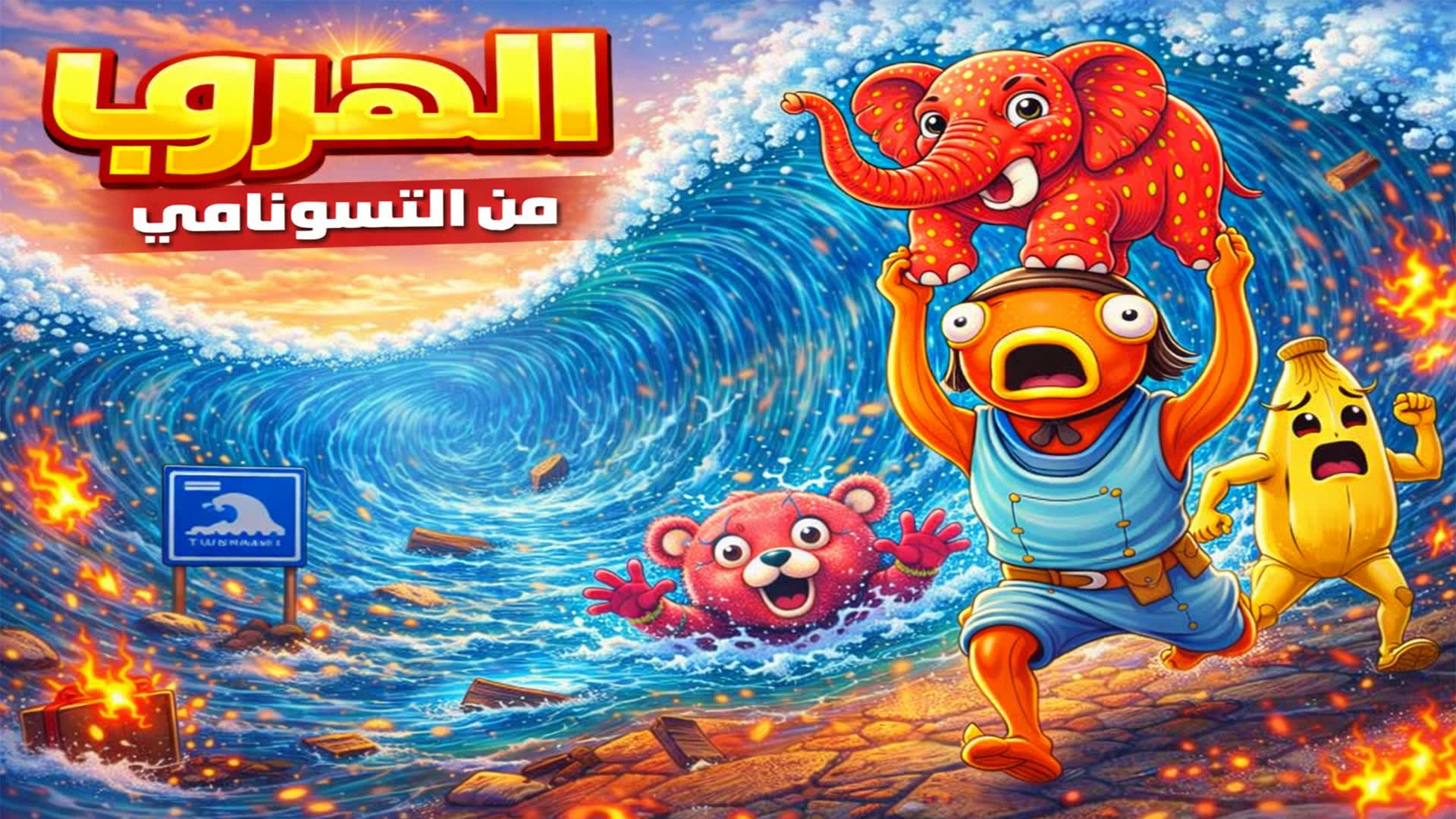 الهروب من تسونامي  🌊👽