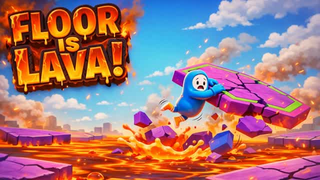 LAVA ESCAPE - FLOOR IS LAVA🔥FALL GUYS🌋