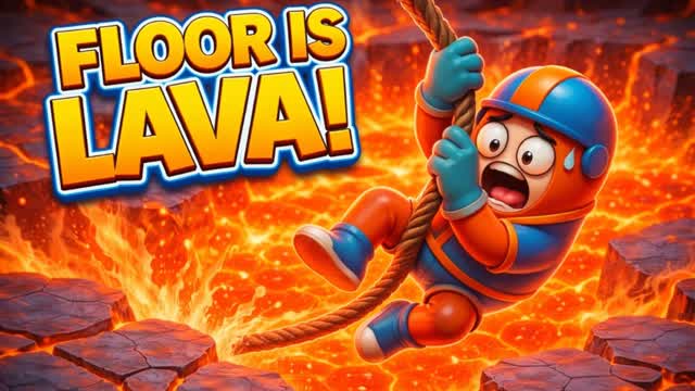 FLOOR IS LAVA - ESCAPE LAVA 🔥 FALL GUYS
