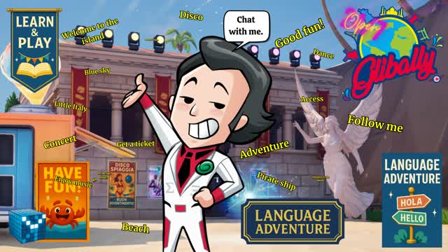 Inglés Glibally: Isla Italia - A1 - 01