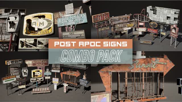Post Apocalyptic Signs - COMBO Prop Pack