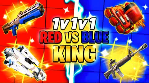 1v1v1 Red Vs Blue King 👑🔴🔵
