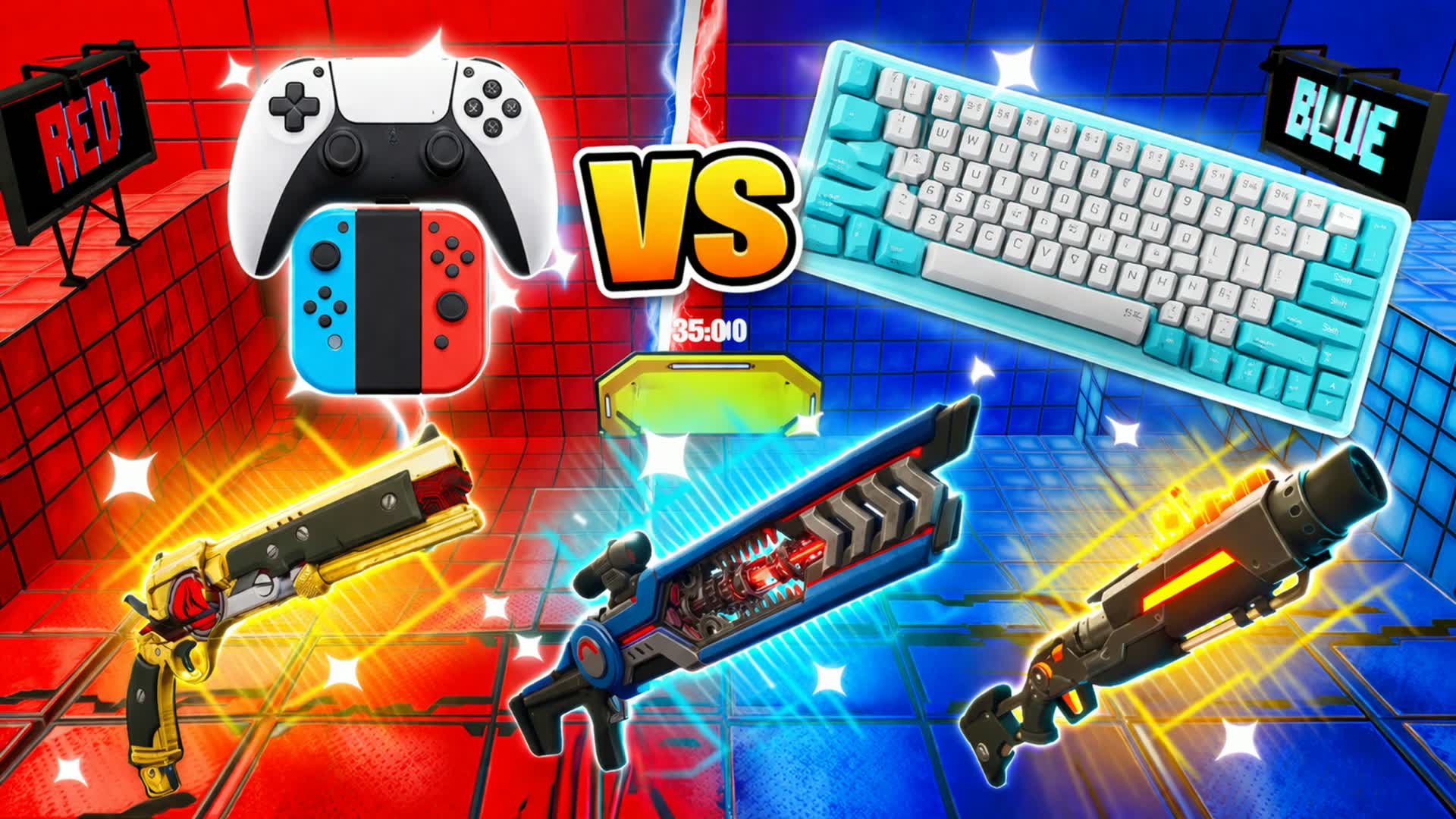 MEGA RED VS BLUE🔴🔵CONSOLE VS PC 🔴🔵