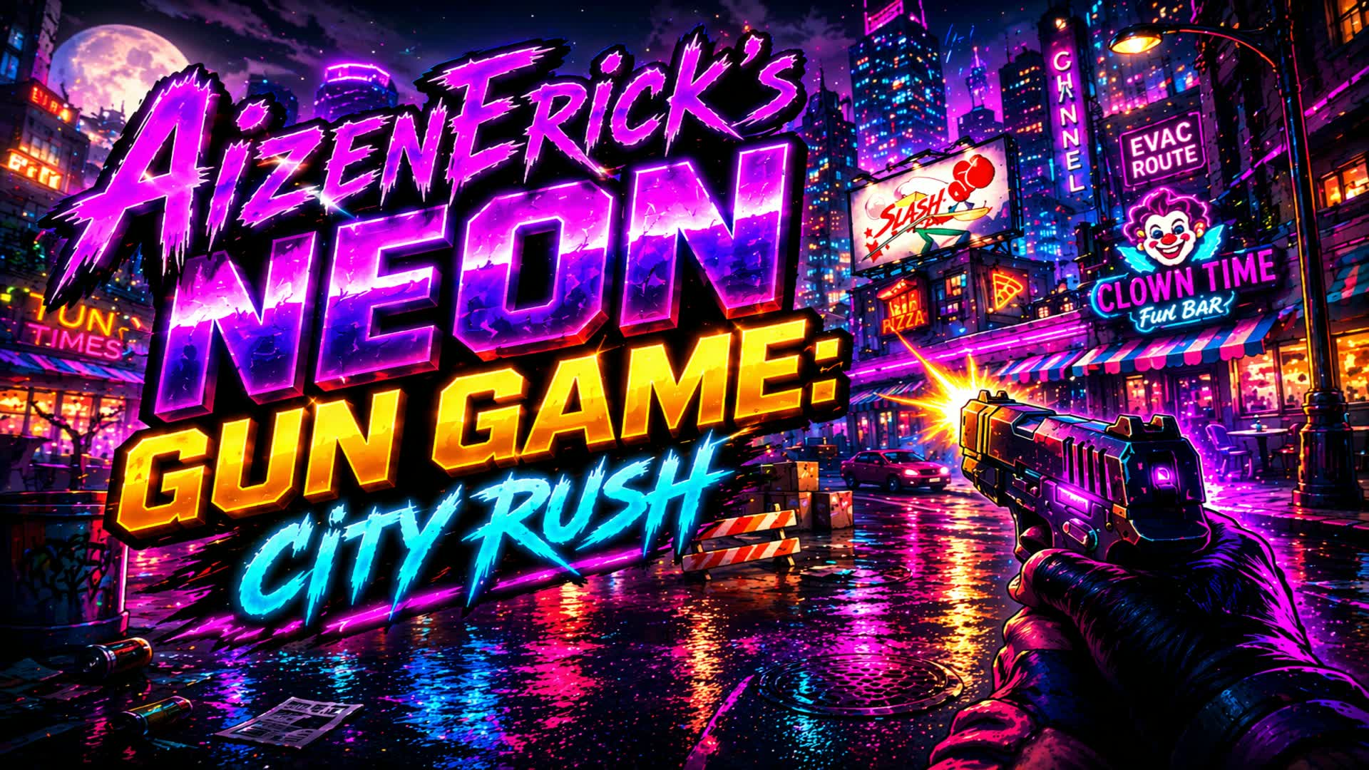 AizenErick’s Neon Gun Game: City Rush