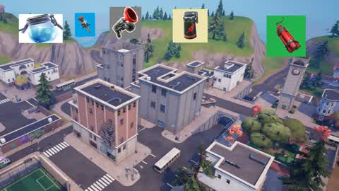 Tilted Towers Dodge bomb