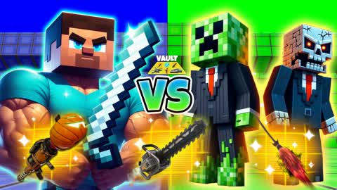 STEVE VS MOBS🧟‍♀️🍀GREEN VS BLUE